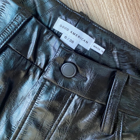 NWOT Better Than Leather Good Icon Good American Faux Vegan Pants - 6/28 - Picture 8 of 8